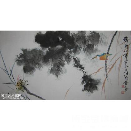 荷塘野趣 写意花鸟画 侯立群作品 类别: 写意花鸟画